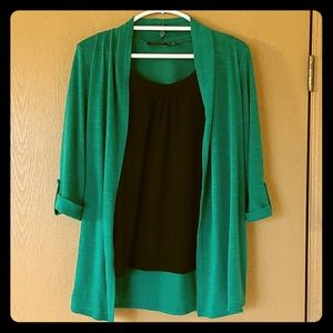Cardigan with Attached Shirt